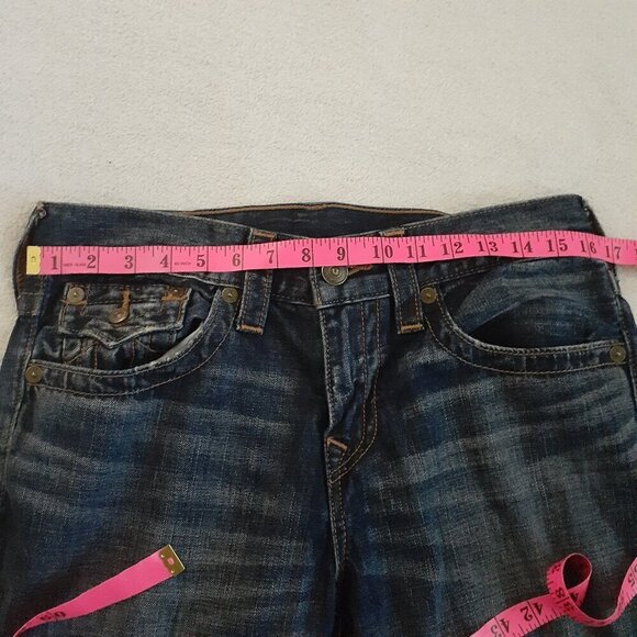 True Religion Men's Size 30 Medium Wash Distressed Rocco Relaxed Skinny Jeans - Picture 14 of 16